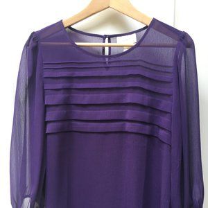 LOFT sheer blouse 3/4 sleeve